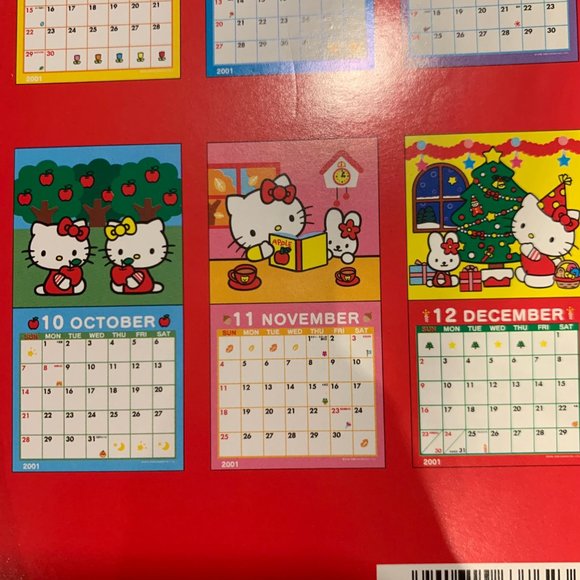 HELLO KITTY 2001 CALENDAR + STICKERS MADE IN JAPAN - Picture 11 of 12